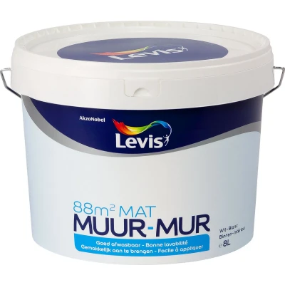 Afbeelding van Levis Muur Mat Wit 8 L