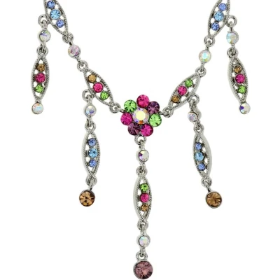 Afbeelding van Behave Korte zilver kleurige ketting met bloem
