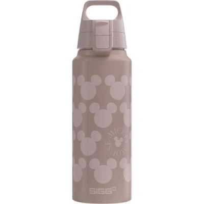 Afbeelding van Sigg 1.0l teens: MICKEY MOUSE PATTERN, aluminium 100% gerecycleerd, oudroos, met ONE dop, Made in Europe