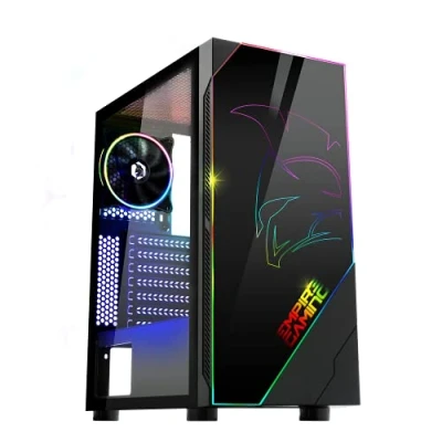 Afbeelding van EMPIRE GAMING Spartan pc behuizing ARGB Medium Tower ATX Zijwand van gehard glas 2 ventilatoren 120 mm waarvan 1 RGB LED adresseerbaar MB Sync