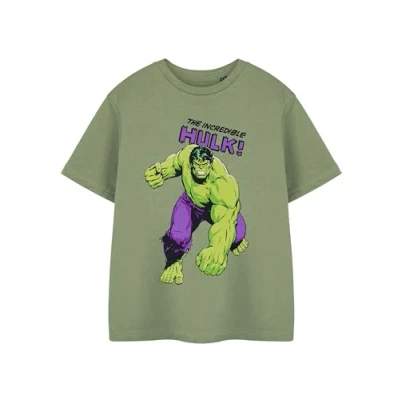 Afbeelding van Marvel T shirt met mouwen voor jongens in kaki Het Hulk Graphic kinderen Comics kleding korte Superheld Movie Merchandise cadeau