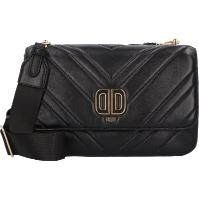 Afbeelding van DKNY Delphine Shoulder BAG Handtas, Dames, Maat: One Size, Black/gold