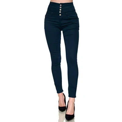 Afbeelding van Elara Dames Jeans Stretch Skinny High Waist Chunkyrayan EL60 1 Dunkelblau 38P (M)