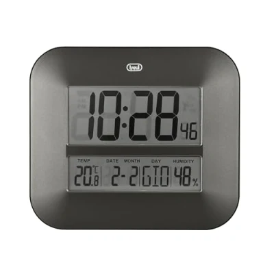 Afbeelding van Trevi OM 3520 D digitale klok met groot lcd display, thermometer, meertalige kalender, zwart
