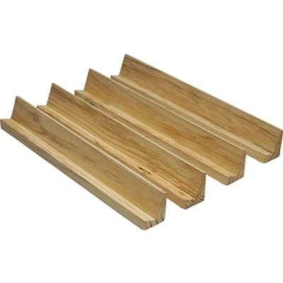 Afbeelding van Dominostenen houder pakket set van 4 bruin 33,3 cm lengte