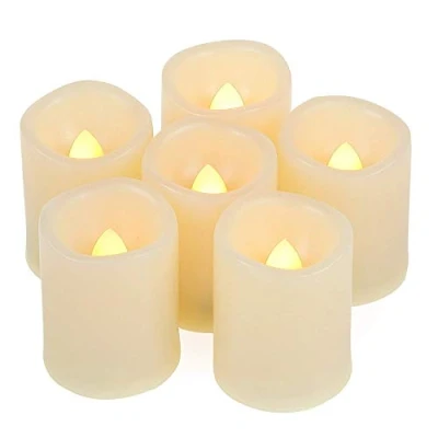 Afbeelding van Flikkerende LED theelichtkaarsen zonder vlam op batterij met timer / 6 uur aan en 18 uit per cyclus, voor buiten, Halloween, pompoenverlichting, kerstdecoraties