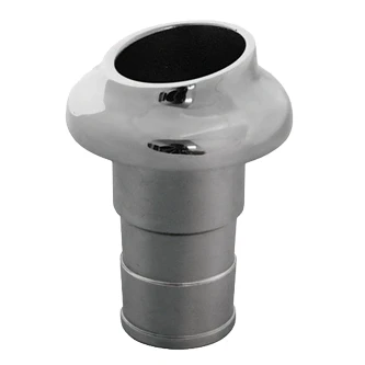 Afbeelding van Rvs uitlaat huiddoorvoer met rubber terugslagklep diameter 45mm kraag 75mm