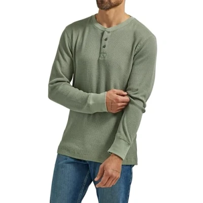 Afbeelding van Wrangler Authentics Henley met lange mouwen voor heren, Zeespray, 3XL