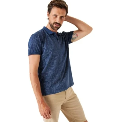 Afbeelding van Garcia polo met all over print donkerblauw