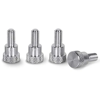 Afbeelding van Precision Geek Aluminium kartelschroeven met schouders, M4 x 10 mm, totale lengte van de schroef 20 kopdiameter set 4 stuks