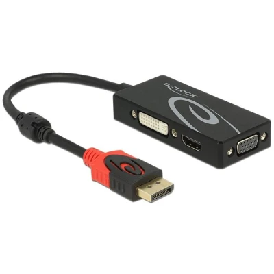 Afbeelding van Delock Adapter Displayport 1.2 mannelijk &gt; VGA / HDMI DVI vrouwelij