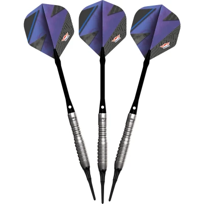 Afbeelding van Bull’s Lightning 80% Blue Softtip Darts 20 gram Torpedo vorm Gewichtsverdeling vooruit