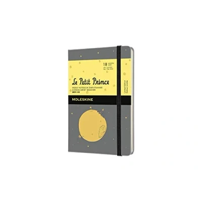 Afbeelding van Moleskine Le Petit Prince weekplanner, 18 maanden, 2021/2022, weeknotitieboek met vaste omslag en elastische sluiting, formaat zak/A6, 9 x 14 cm, kleur grijs, 208 pagina&#039;s