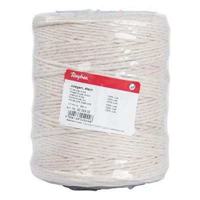 Afbeelding van Rayher Hobby 4200302 jutegaren, 3 voudig, diameter 3,5 mm, spoel 280 m, kleur wit/ivoor, jute koord, bindkoord, decoratiekoord, koord