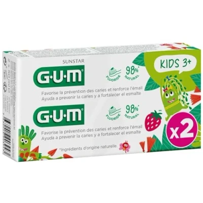 Afbeelding van GUM Kids Fluoride Tandpasta Vanaf 3 Jaar Set van 2 x 50 ml