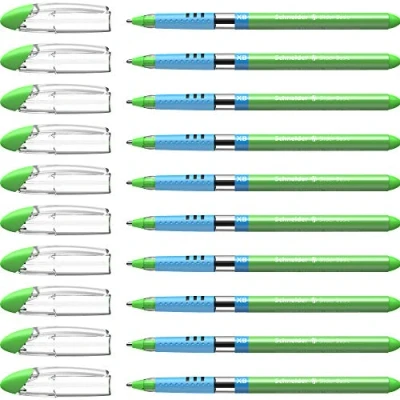Afbeelding van balpen Schneider Slider Basic XB 1,4mm kogelbreedte lichtgroen doos met 10 stuks