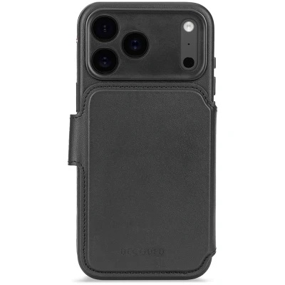 Afbeelding van DECODED 2 in 1 Leren Detachable Wallet Hoesje Geschikt voor iPhone 17 Pro Max Magnetisch Afneembaar met Pasjeshouder Premium ECCO Leer MagSafe Zwart