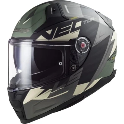 Afbeelding van LS2 Full Face Motorhelm. Vector II Road Touring Motorbike Deksel FF811. ECE22.06 Absolute Mat Zwart Zilver Titanium Camo XS