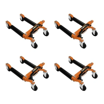 Afbeelding van Voertuigverplaatser x4 Hydraulisch Wiel Automover, Autokrik, Manoeuvreerhulp, Vier Stuk, Voor Zware Gebruik, Uitbreidbaar tot 254 mm, 305 mm Hefbereik, 680kg Capaciet per Krik