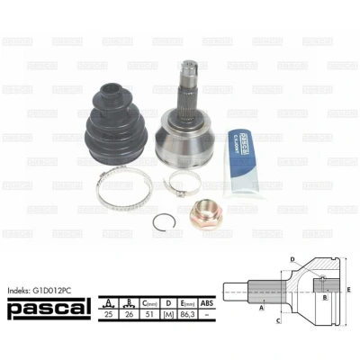 Afbeelding van PASCAL G1D012PC Homokineet Wielzijde ALFA ROMEO: GT