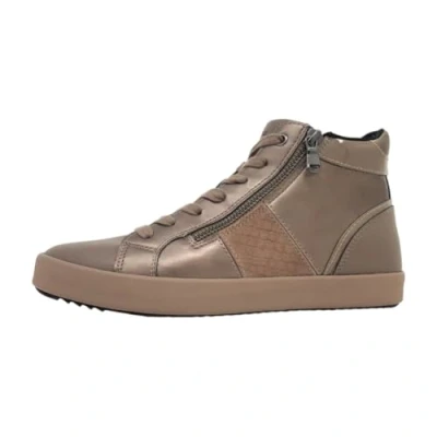 Afbeelding van Geox Blomiee Sneakers hoog, Dames, Maat: 41, Dark taupe Leer en imitatieleer