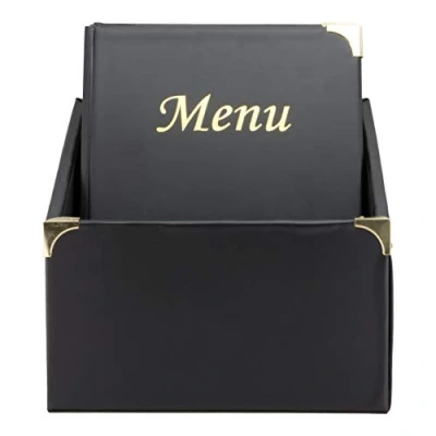 Afbeelding van Menukaarten box Basic zwart set van 10 menumappen