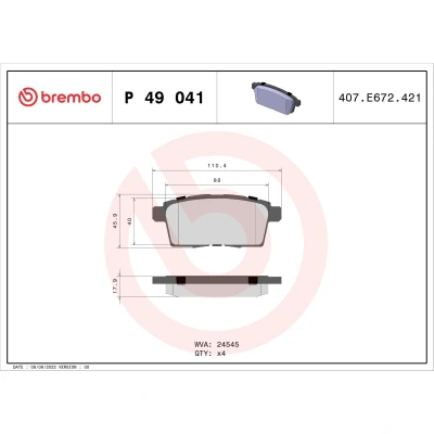 Afbeelding van Brembo Remblokset P 49 041