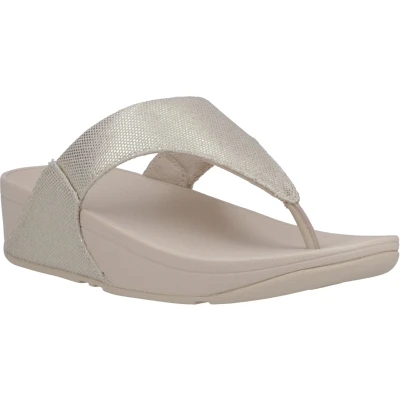 Afbeelding van FitFlop Women Lulu Glitz Canvas Toe Post Platino Schoenmaat 42