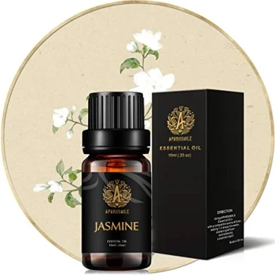 Afbeelding van aromatherapie jasmijn etherische olie, 100% pure jasmijn, olie voor diffuser, therapeutische klasse luchtbevochtigers, 10 ml jasmijnolie massagenen, huid en haarverzorging