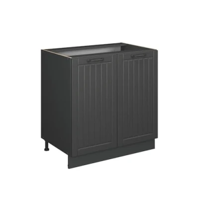 Afbeelding van Vicco Onderkast spoelbak Fame Line, donkergrijs, 80 cm met plank, zonder werkblad