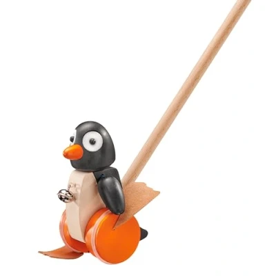 Afbeelding van Selecta 62071 Pingo, schuiffiguur, schuif en trekspeelgoed van hout, 13 cm, kleurrijk