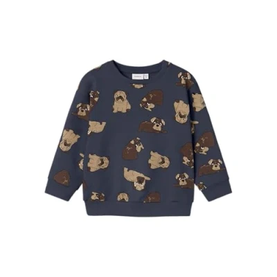 Afbeelding van NAME IT MINI sweater NMMRASMUS met all over print donkerblauw