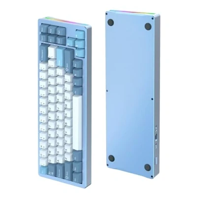 Afbeelding van ATTACK SHARK M71 CNC Aluminium Custom Mechanisch Gaming toetsenbord,Tri Mode BT5.0/2.4G Draadloos/Bedraad,4600mAh Oplaadbaar,68% Hotswap Gasket,14 Chroma RGB verlichting voor MAC&amp;WIN Song of Summer