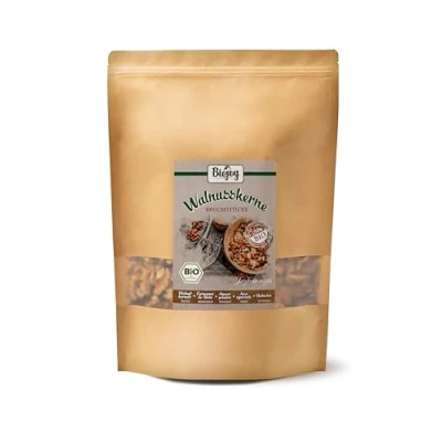Afbeelding van Biojoy BIO Walnoten gebroken (1 kg), walnootpitten stukjes, zonder schil (Juglans regia)
