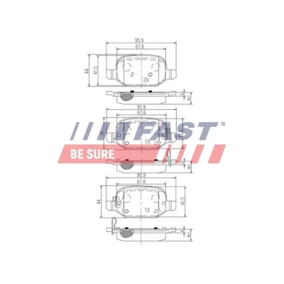 Afbeelding van FAST FT29089 Remblokkenset Achteras Met akoestische slijtagewaarschuwing FIAT: 500L (351, 352) 1.3 D Multijet, 1.6 0.9 Natural Power