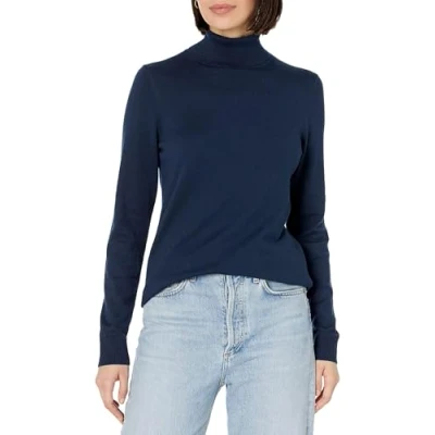 Afbeelding van Amazon Essentials Women&#039;s Lichtgewicht coltrui met lange mouwen en klassieke pasvorm (verkrijgbaar in grote maten), Marineblauw, XL