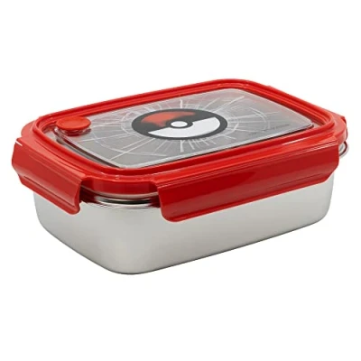 Afbeelding van Stor 8412497010509 Sandwichbox, roestvrij staal, rechthoekig, 1020 ml, Pokémon