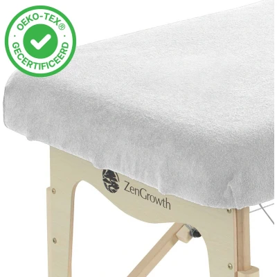 Afbeelding van ZenGrowth Hoeslaken Massagetafel Wit, Zonder uitsparing, 280gr/m², 192cm x 63 71cm, Badstof