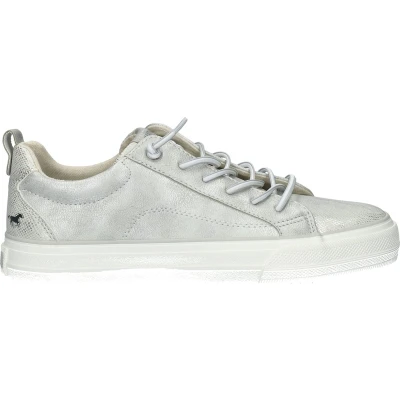 Afbeelding van Mustang Sneakers laag, Dames, Maat: 42, Silber Hoogwaardig imitatieleer