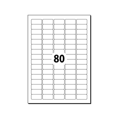 Afbeelding van etiket Sigel afneembaar 35,6x16,9mm wit doos à 25 vel 80 etiketten per
