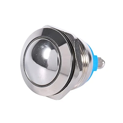 Afbeelding van momentary Push Button Switch 12V 3A waterdichte auto speaker hoorn drukknop metalen tuimelschakelaar IP65 IK08 19 mm Bouton Poussoir 19Mm