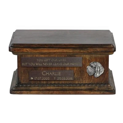 Afbeelding van Otterhound Houten urn hond voor hondenas, gepersonaliseerd met gravure