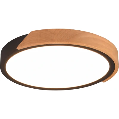 Afbeelding van Reality LED Plafondlamp Plafondverlichting 20W Warm Wit 3000K Dimbaar Rond Zwart Kunststof