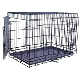 Afbeelding van Draadkooi 2 deurs zwart 121 x 76 89 cm Gebr. de Boon