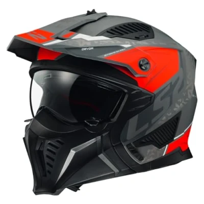 Afbeelding van LS2 OF606 Drifter Devor Matt Silver Titanium Red 06 L Maat Helm
