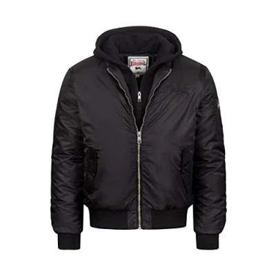 Afbeelding van Lonsdale Normale Passform Ballindean Bomberjacks, Heren, Maat: XXL, Black