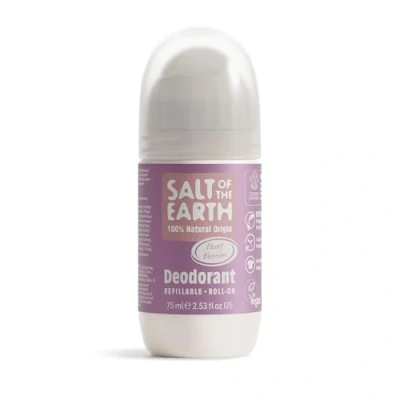Afbeelding van Salt Of the Earth CRYS75PBRR C Natural Deodorant Roll On by Peony Blossom Refillable, Vegan, Long Lasting Protection, Leaping Bunny Approved, Made in UK 75ml