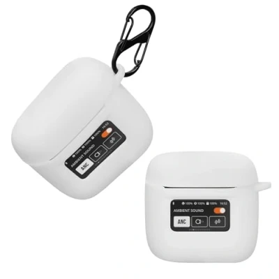 Afbeelding van kwmobile Hoes geschikt voor JBL Tour Pro 2 Siliconen cover oordopjes in wit
