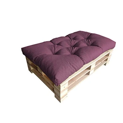 Afbeelding van Chilly Pilley Palletkussen Schuimvlokken Palletmeubel Palletbank Rugleuning Zitkussen Zijkussenset (Zitkussen 120 X 60 Paars)