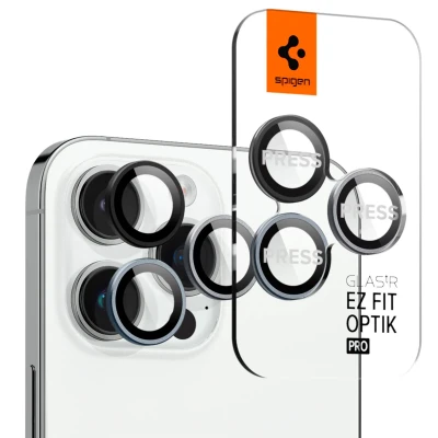 Afbeelding van Spigen Optik iPhone 15 Pro/15 Pro Max Camera Protector Grijs (2 Pack)